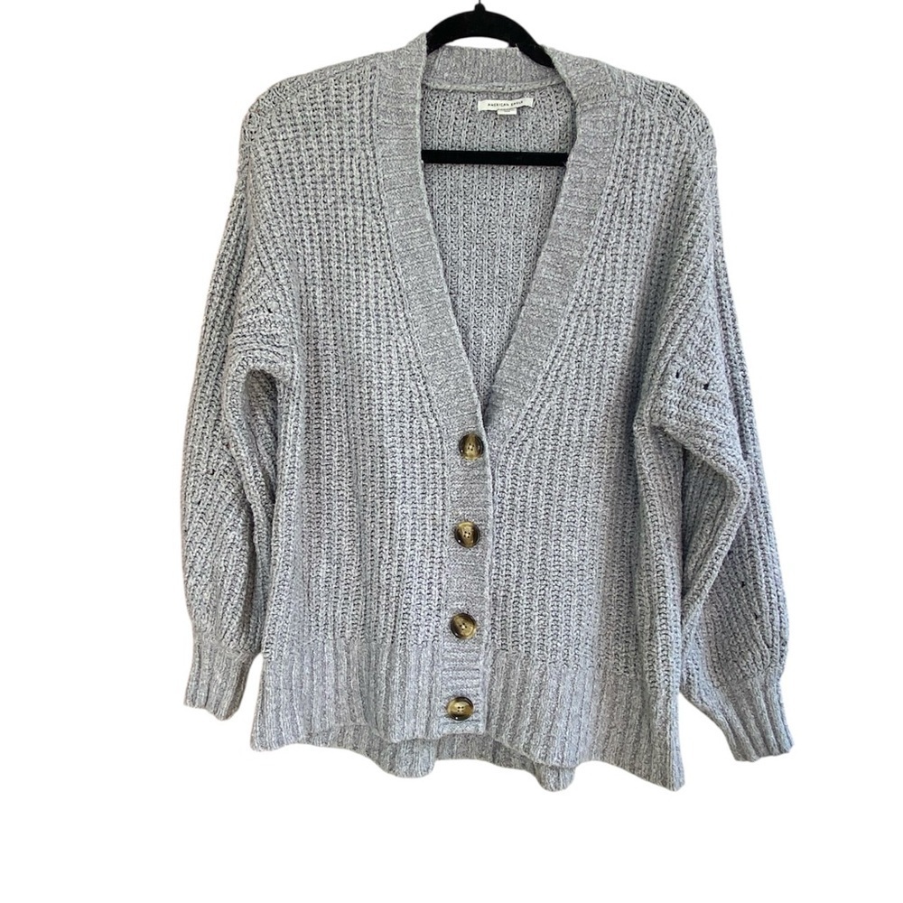 American Eagle Outfitters Gray Button-Up Cardigan